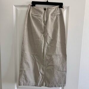 Christopher & Banks Cream High-Waist A-Line Maxi Skirt